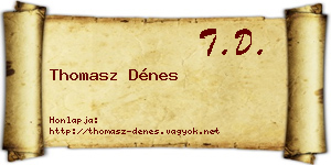 Thomasz Dénes névjegykártya